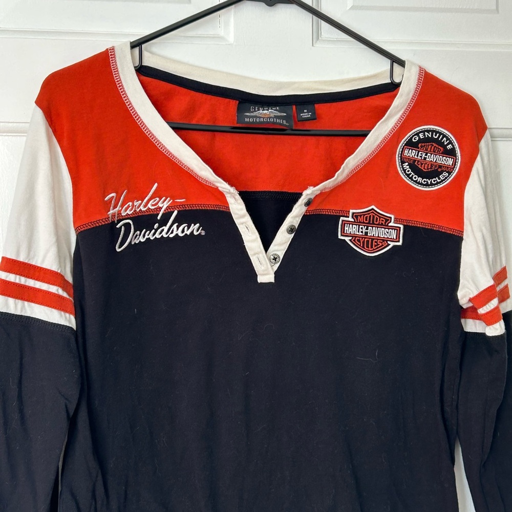 Harley-Davidson Black and Red Women's Top